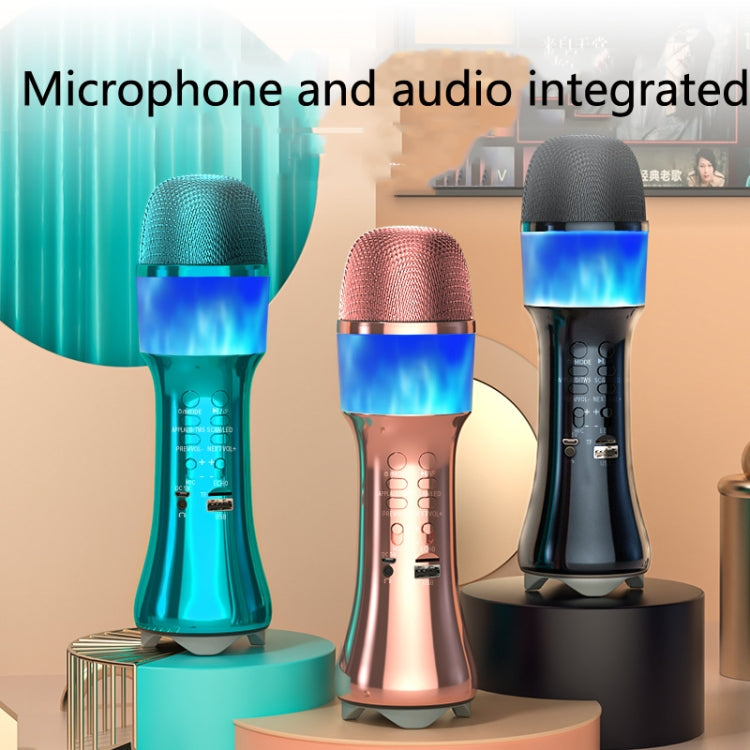 Q99 Bluetooth Microphone Wireless Silencing Applause Changing Tone Blue Light Microphone Audio