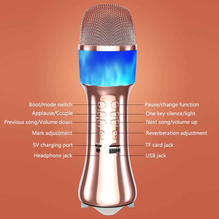 Q99 Bluetooth Microphone Wireless Silencing Applause Changing Tone Blue Light Microphone Audio
