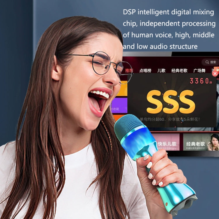 Q99 Bluetooth Microphone Wireless Silencing Applause Changing Tone Blue Light Microphone Audio
