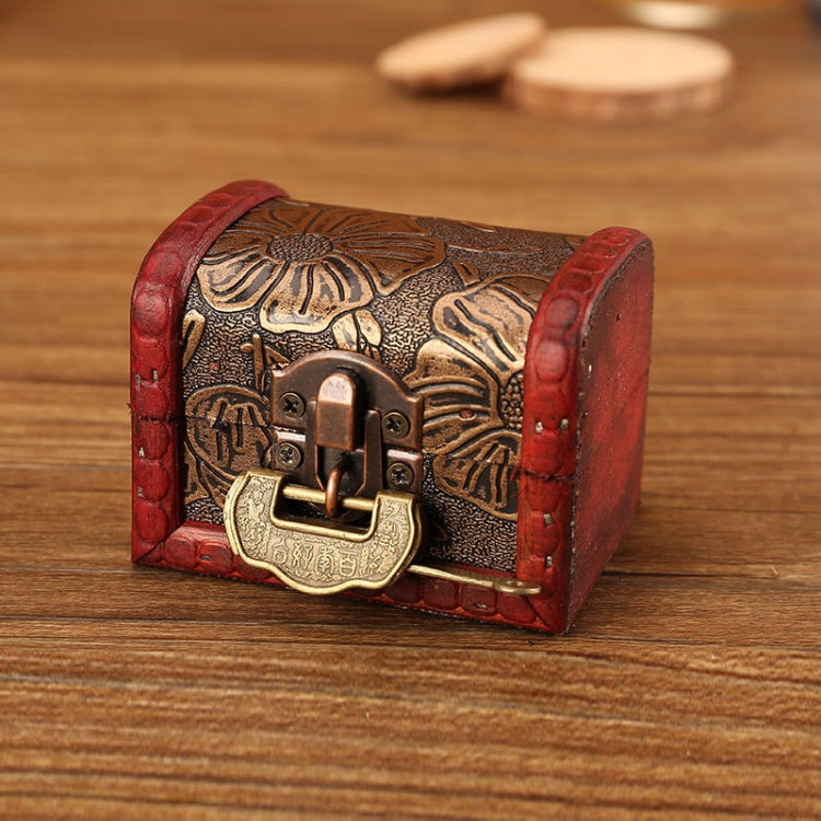Vintage Wooden Jewelry Storage Box With Lock Desktop Dustproof Storage Box