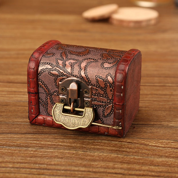 Vintage Wooden Jewelry Storage Box With Lock Desktop Dustproof Storage Box