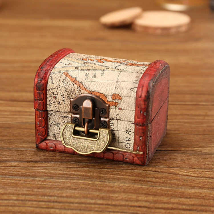 Vintage Wooden Jewelry Storage Box With Lock Desktop Dustproof Storage Box