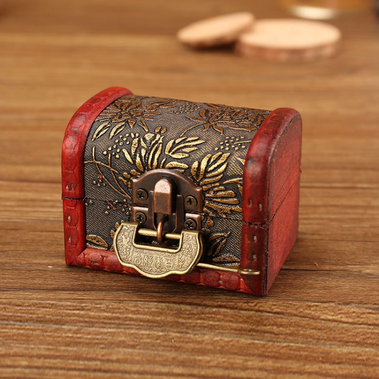 Vintage Wooden Jewelry Storage Box With Lock Desktop Dustproof Storage Box