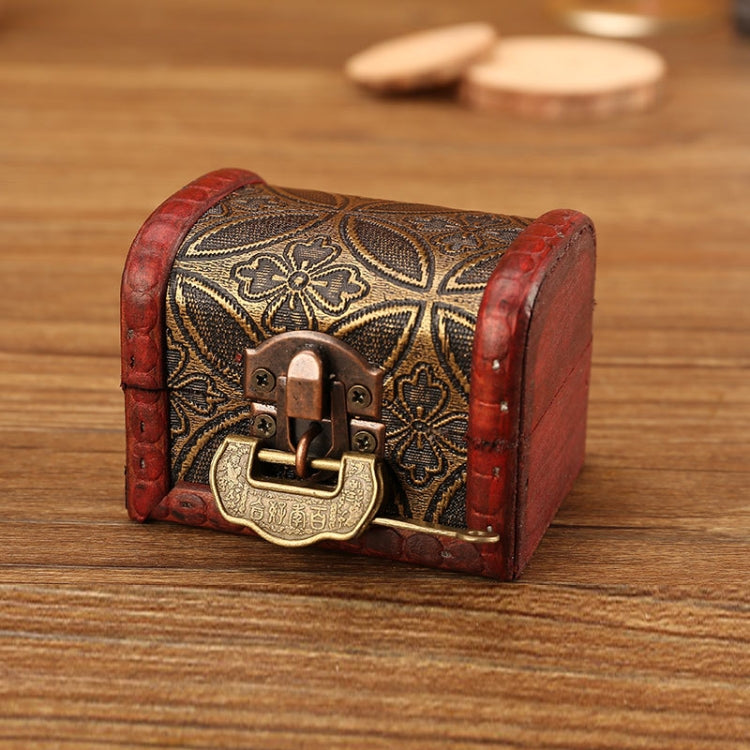 Vintage Wooden Jewelry Storage Box With Lock Desktop Dustproof Storage Box