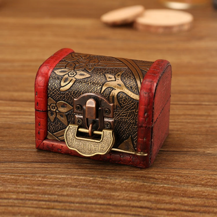 Vintage Wooden Jewelry Storage Box With Lock Desktop Dustproof Storage Box