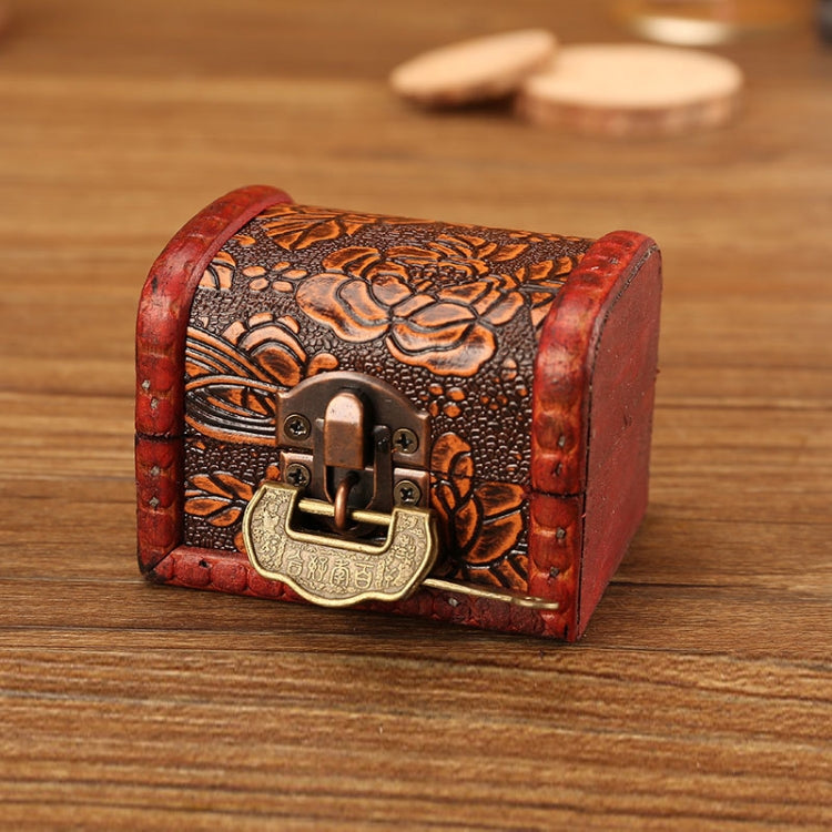 Vintage Wooden Jewelry Storage Box With Lock Desktop Dustproof Storage Box