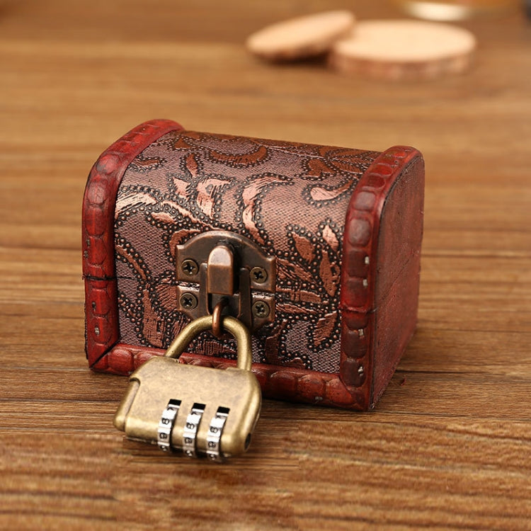 Vintage Wooden Jewelry Storage Box With Lock Desktop Dustproof Storage Box