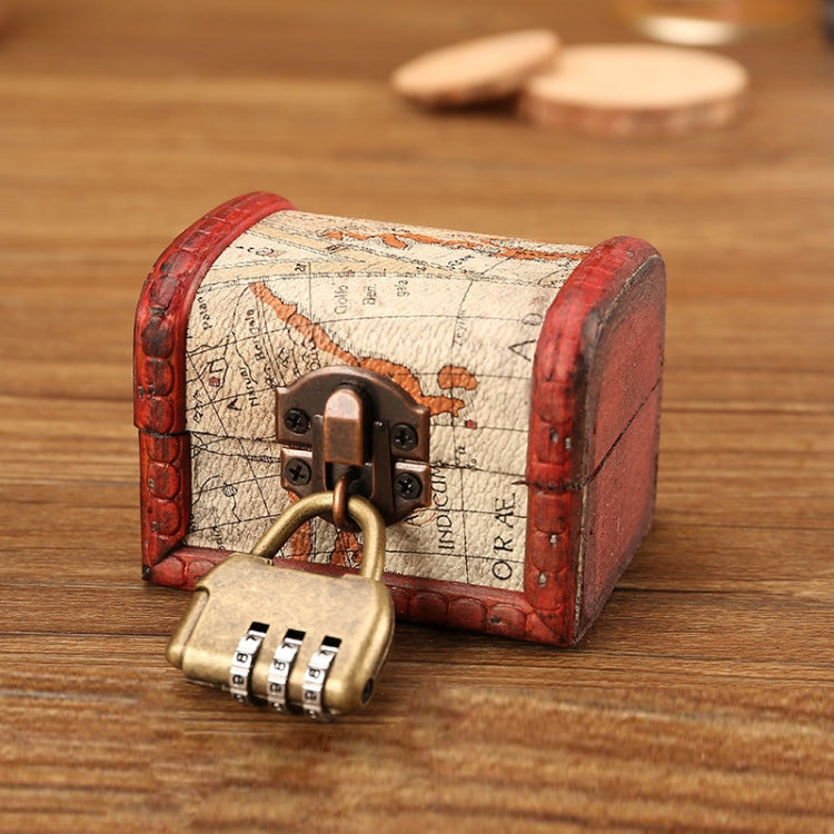 Vintage Wooden Jewelry Storage Box With Lock Desktop Dustproof Storage Box