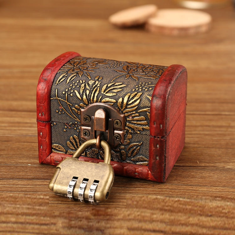 Vintage Wooden Jewelry Storage Box With Lock Desktop Dustproof Storage Box