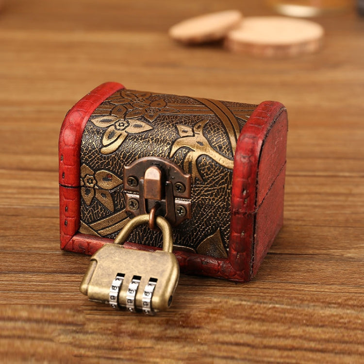 Vintage Wooden Jewelry Storage Box With Lock Desktop Dustproof Storage Box