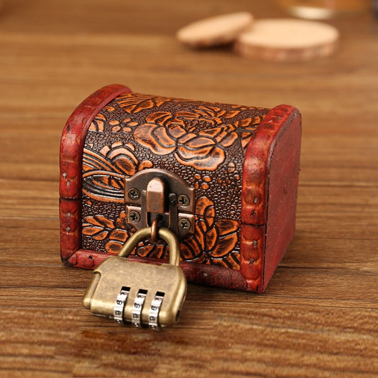Vintage Wooden Jewelry Storage Box With Lock Desktop Dustproof Storage Box