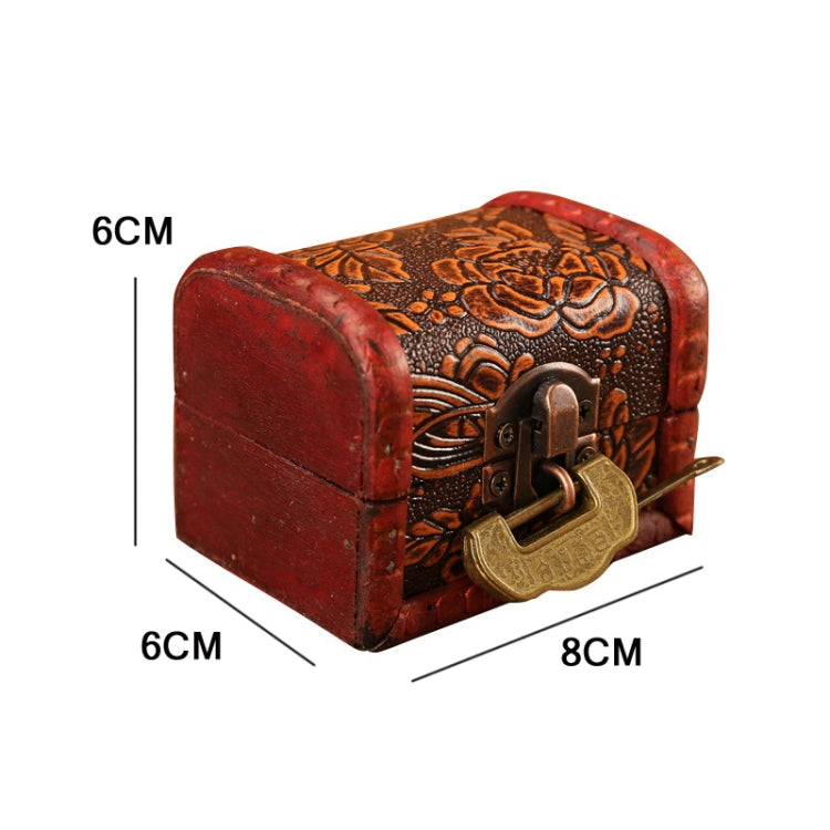 Vintage Wooden Jewelry Storage Box With Lock Desktop Dustproof Storage Box