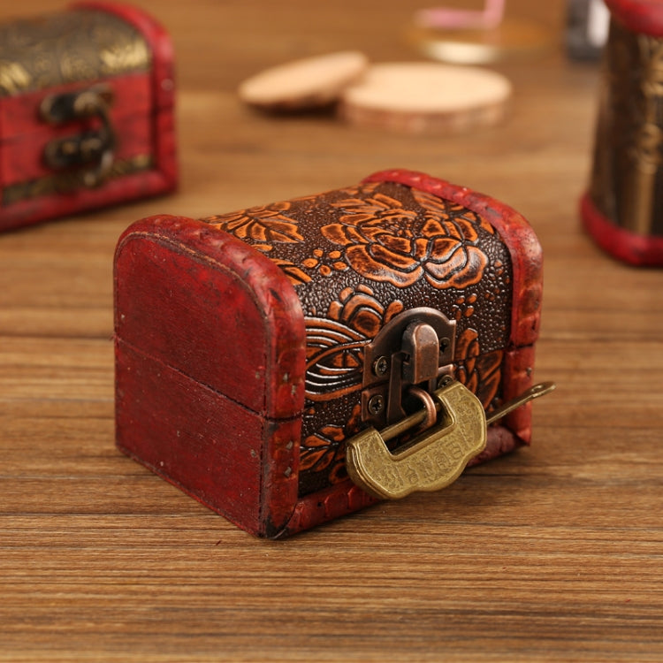 Vintage Wooden Jewelry Storage Box With Lock Desktop Dustproof Storage Box