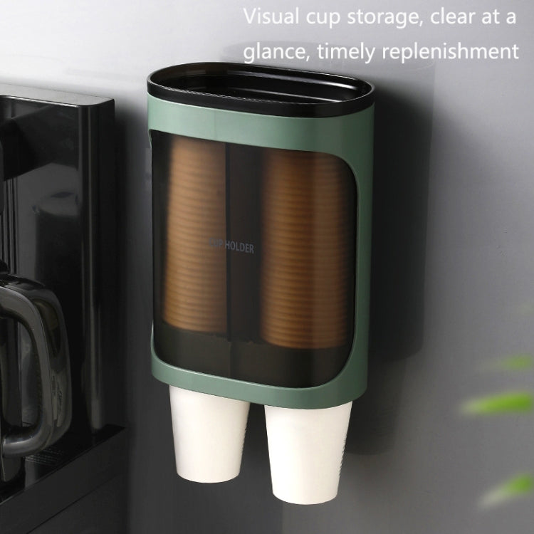 Wall-Mounted Disposable Cup Remover Punch-Free Cup Holder Home Office Convenient Cup Holder, Colour: Binocular Green