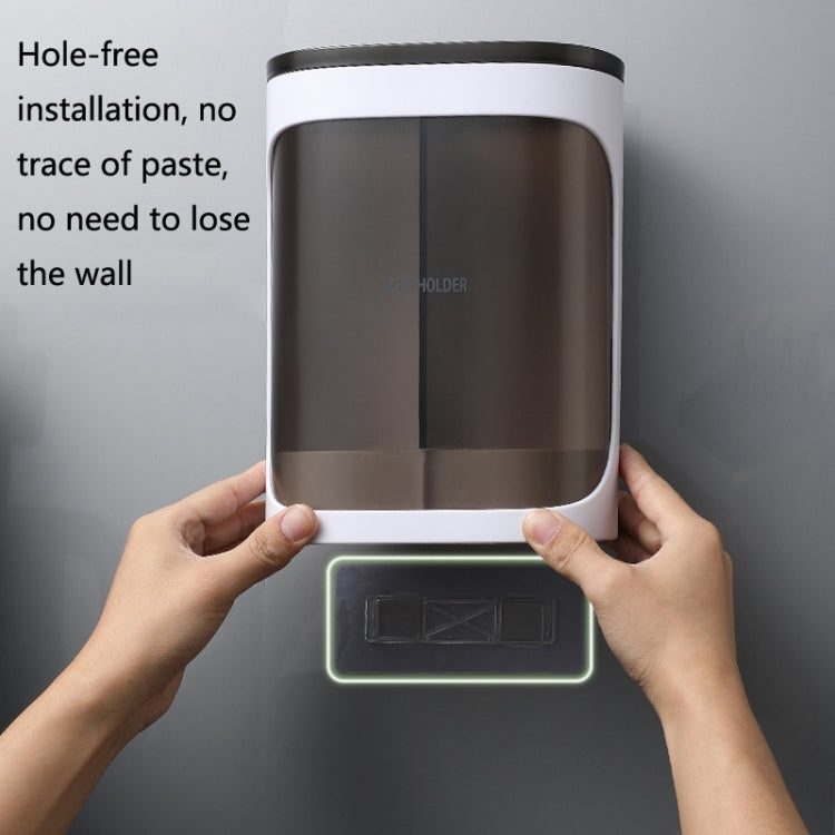 Wall-Mounted Disposable Cup Remover Punch-Free Cup Holder Home Office Convenient Cup Holder, Colour: Binocular Green