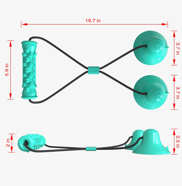 Dog Toy Double Suction Cup Pull Rope Molar Teeth Bite-Resistant Tooth Cleaning Stick Pet Supplies