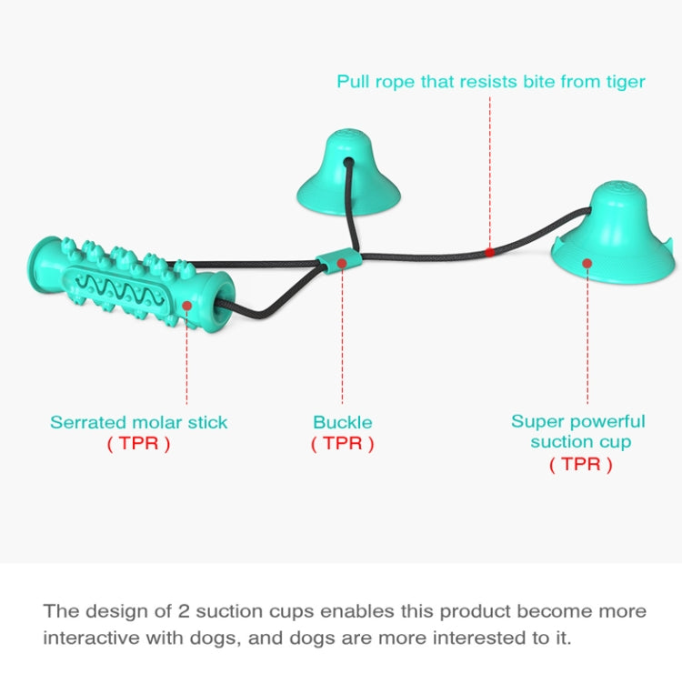 Dog Toy Double Suction Cup Pull Rope Molar Teeth Bite-Resistant Tooth Cleaning Stick Pet Supplies