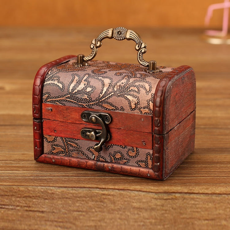 2 PCS Wooden Crystal Jewelry Storage Box Antique Distressed Wedding Candy Gift Box