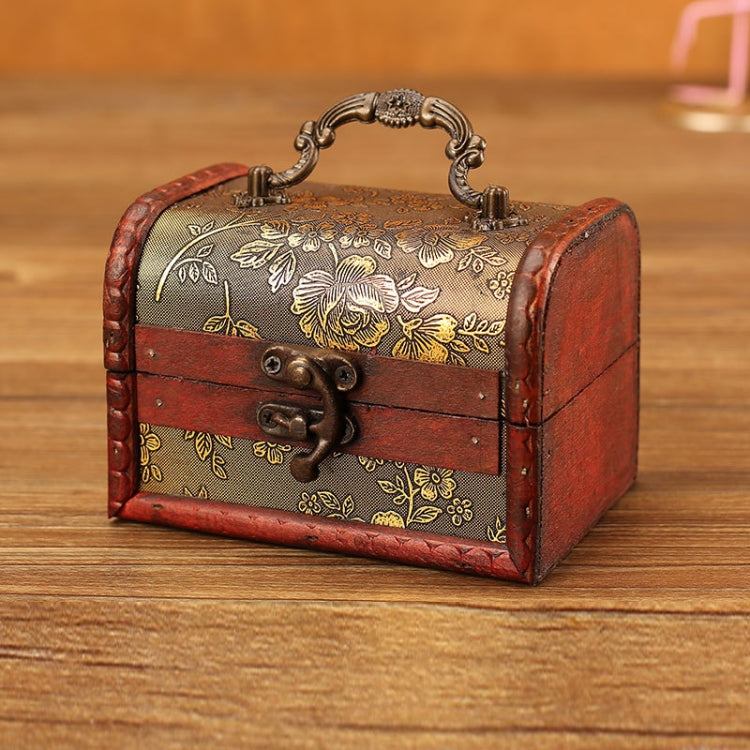 2 PCS Wooden Crystal Jewelry Storage Box Antique Distressed Wedding Candy Gift Box