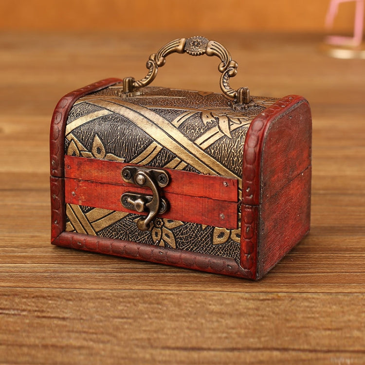 2 PCS Wooden Crystal Jewelry Storage Box Antique Distressed Wedding Candy Gift Box