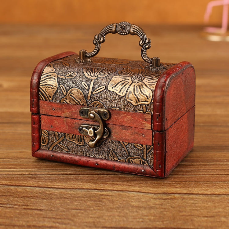 2 PCS Wooden Crystal Jewelry Storage Box Antique Distressed Wedding Candy Gift Box