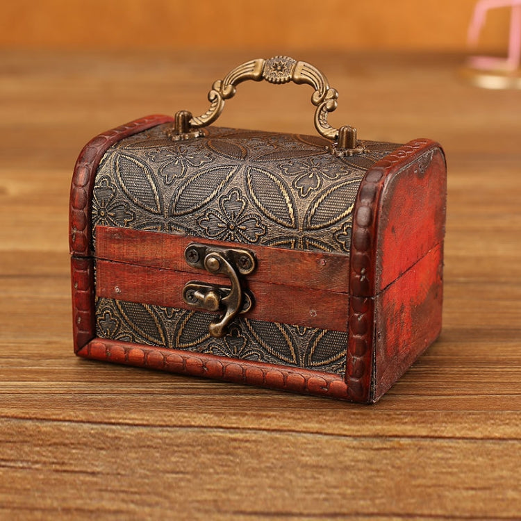2 PCS Wooden Crystal Jewelry Storage Box Antique Distressed Wedding Candy Gift Box