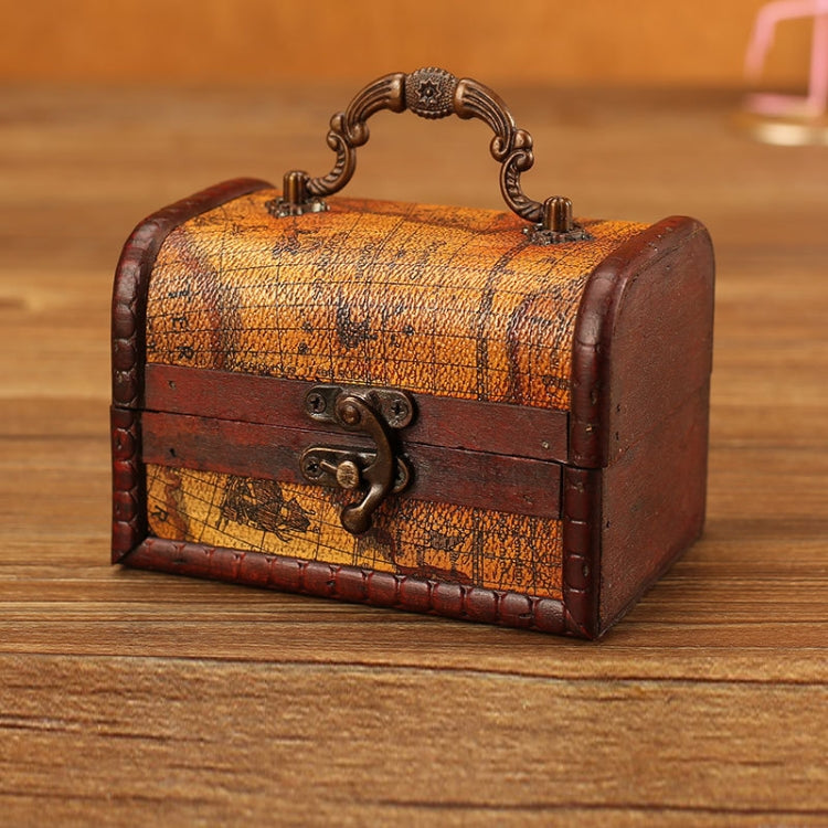 2 PCS Wooden Crystal Jewelry Storage Box Antique Distressed Wedding Candy Gift Box