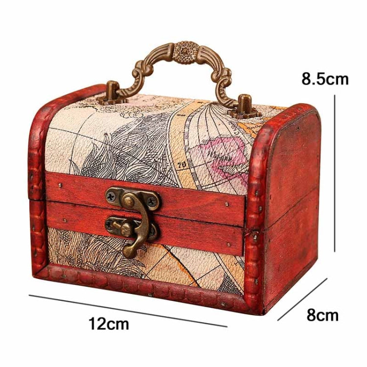 2 PCS Wooden Crystal Jewelry Storage Box Antique Distressed Wedding Candy Gift Box