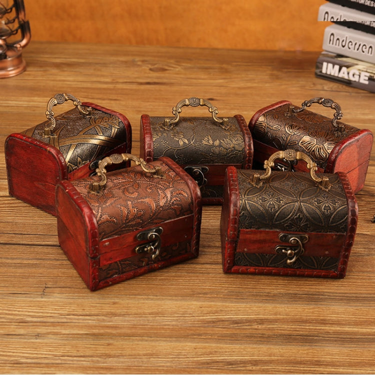 2 PCS Wooden Crystal Jewelry Storage Box Antique Distressed Wedding Candy Gift Box