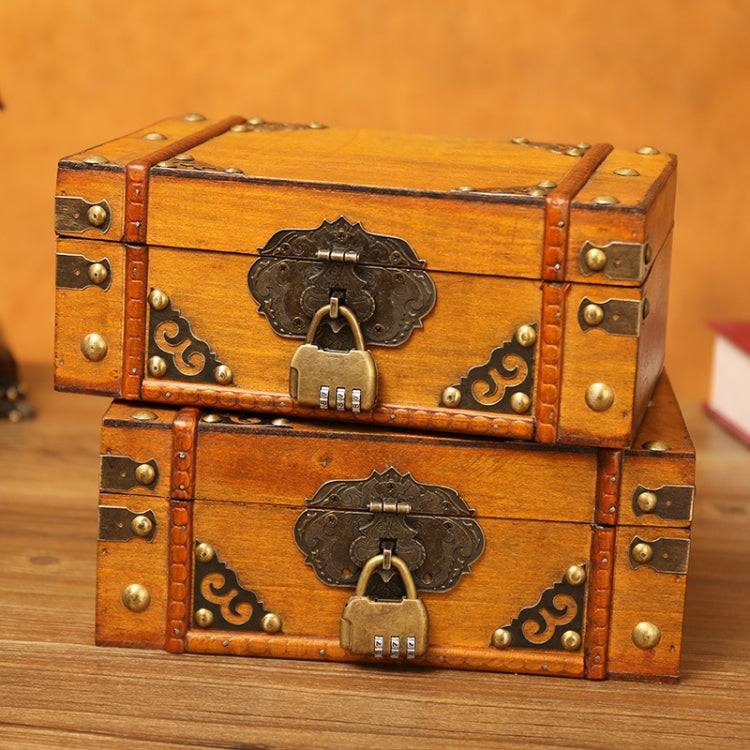 Antique Distressed Cosmetic Storage Box Dressing Table Props For Shooting Scenesï¼ŒSpecificationï¼š 6281-01GK02 Red + Lock