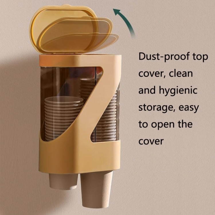 Automatic Cup Remover Holder Disposable Cup Rack Free Perforation Wall Hanging Cup Holder(White)
