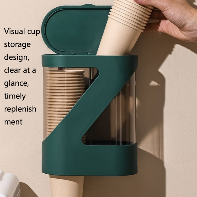 Automatic Cup Remover Holder Disposable Cup Rack Free Perforation Wall Hanging Cup Holder(White)