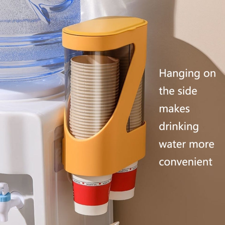 Automatic Cup Remover Holder Disposable Cup Rack Free Perforation Wall Hanging Cup Holder(White)