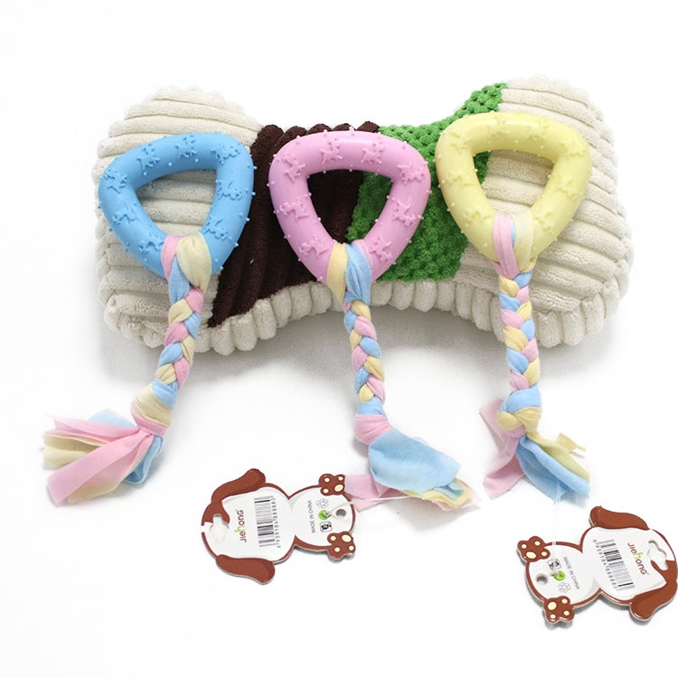 Pet Toys TPR Bite Resistance Dog Supplies Cotton Rope Cloth Toys, Specification: Triangular(Random Color Delivery)