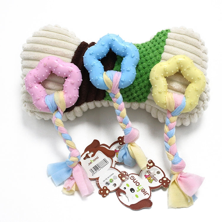 Pet Toys TPR Bite Resistance Dog Supplies Cotton Rope Cloth Toys, Specification: Pentagar(Random Color Delivery)