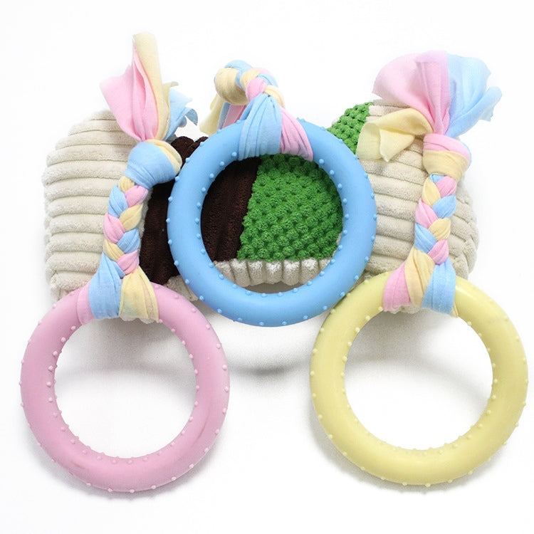 Pet Toys TPR Bite Resistance Dog Supplies Cotton Rope Cloth Toys, Specification: Big Round Ring(Random Color Delivery)