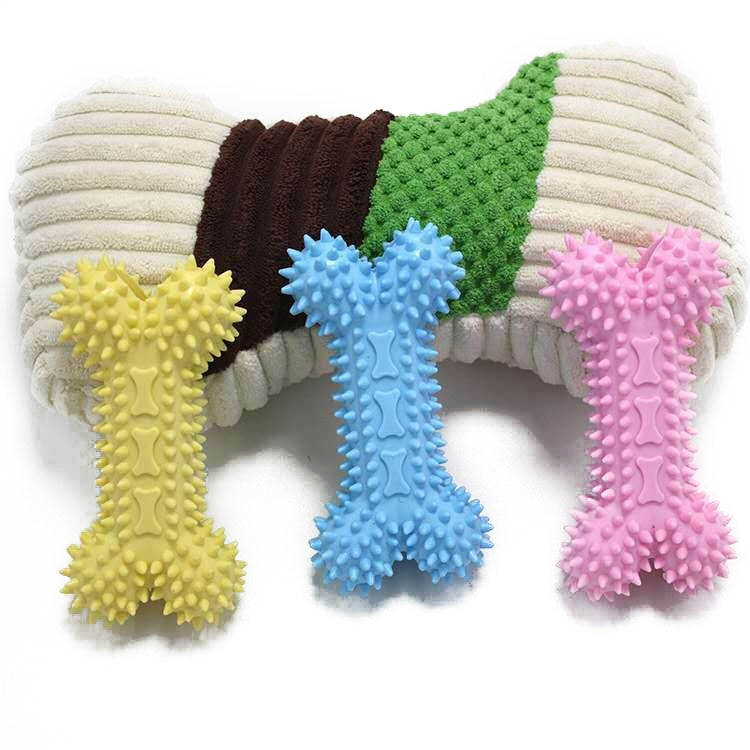 Pet Toys TPR Bite Resistance Dog Supplies Cotton Rope Cloth Toys, Specification: Small Bones(Random Color Delivery)