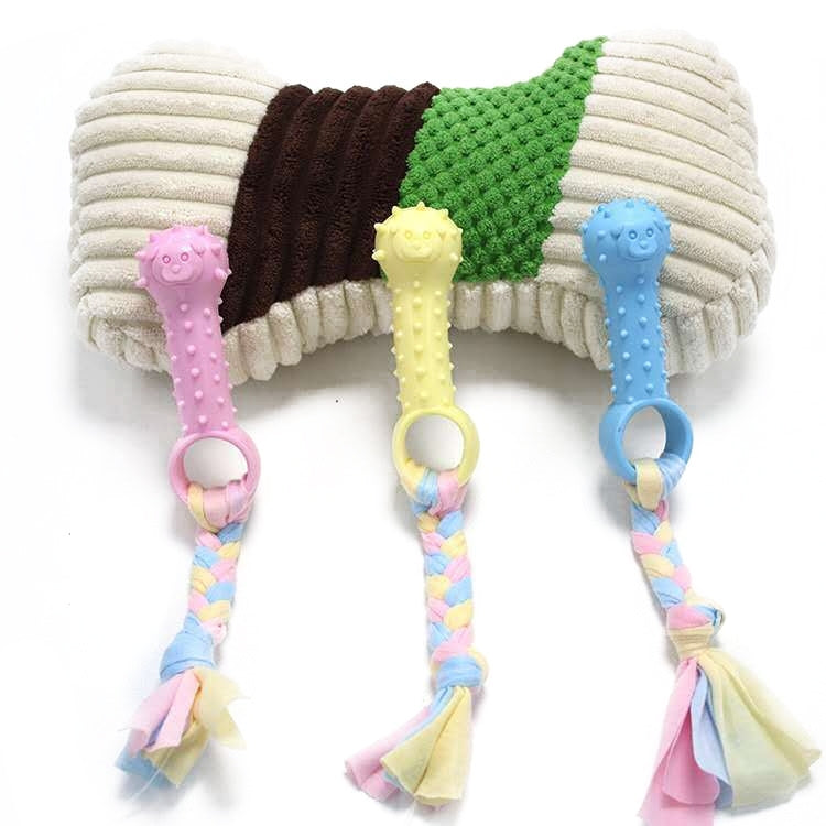Pet Toys TPR Bite Resistance Dog Supplies Cotton Rope Cloth Toys, Specification: Sleeve(Random Color Delivery)