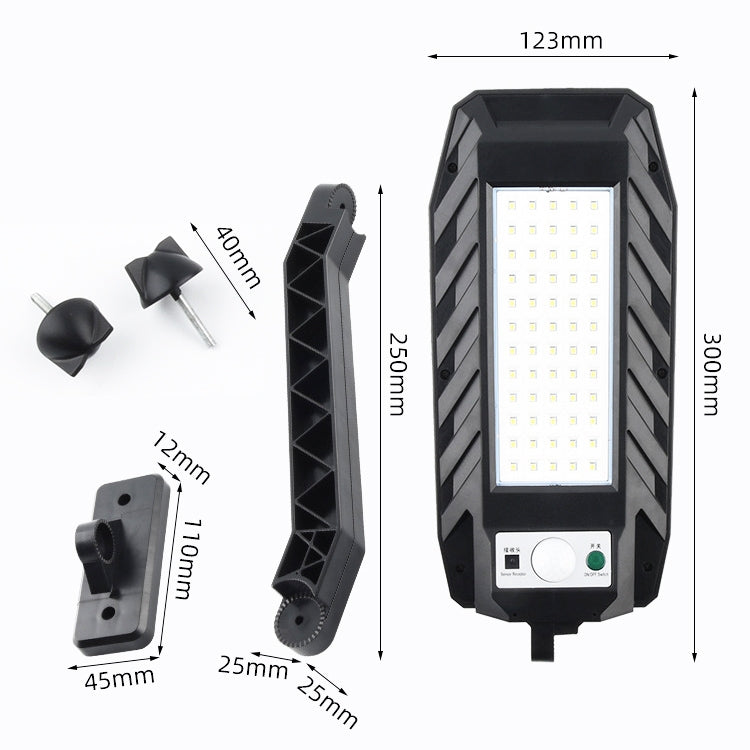 TG-TY050 Solar Diamond Wall Lamp Outdoor Garden Waterproof Body Sensing Remote Control Street Light, Style: 60 SMD