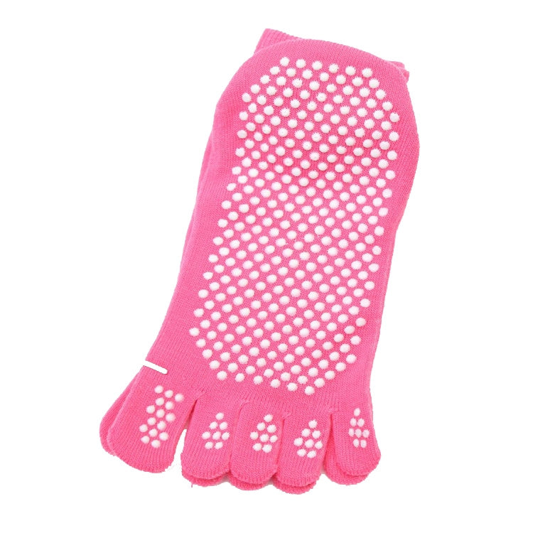 2 Pairs Four Seasons Cotton Five-Toed Yoga Socks Silicone Non-Slip Five-Toed Socks