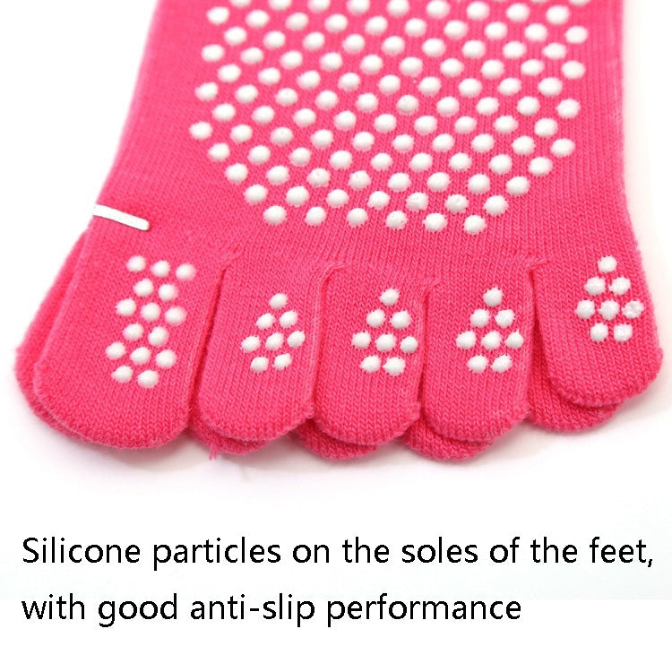 2 Pairs Four Seasons Cotton Five-Toed Yoga Socks Silicone Non-Slip Five-Toed Socks