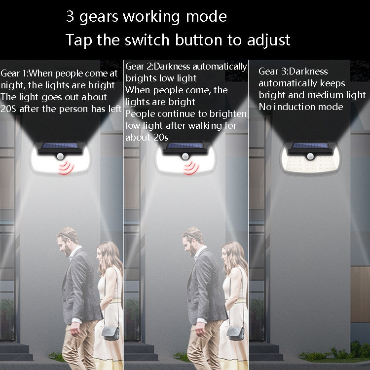 TG-TY064 Three-Sided Floodlit Solar Wall Lamp Body Sensing Landscape Garden Light, Style: 42 SMD