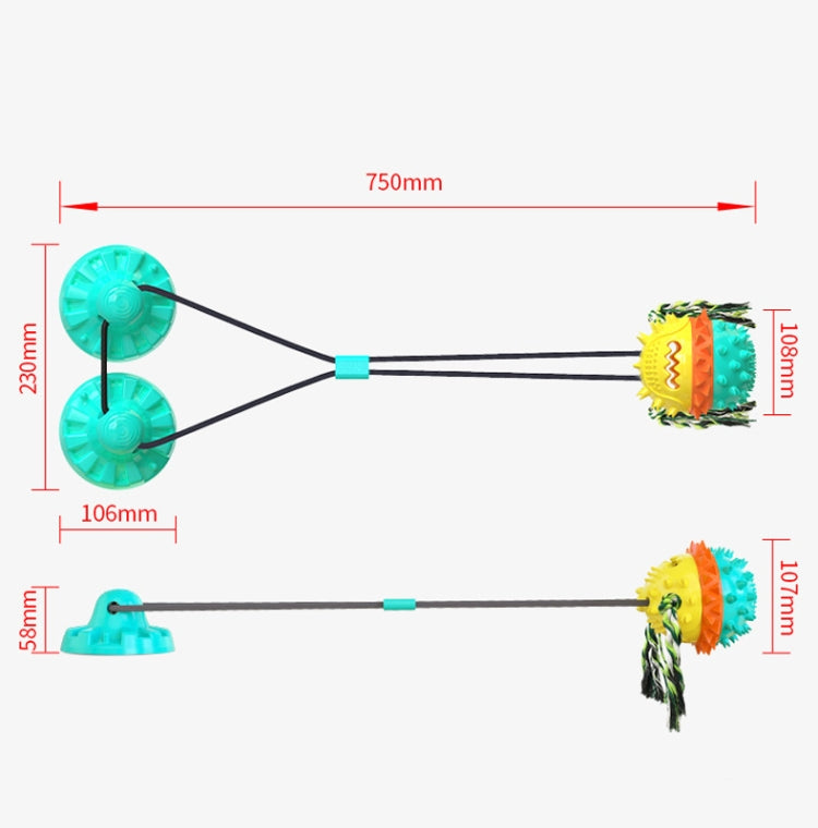 Pet Supplies Powerful Suckers Dog Toys Molar Teeth Biting Balls Dog Biting Cotton Rope Toys(Red Blue)
