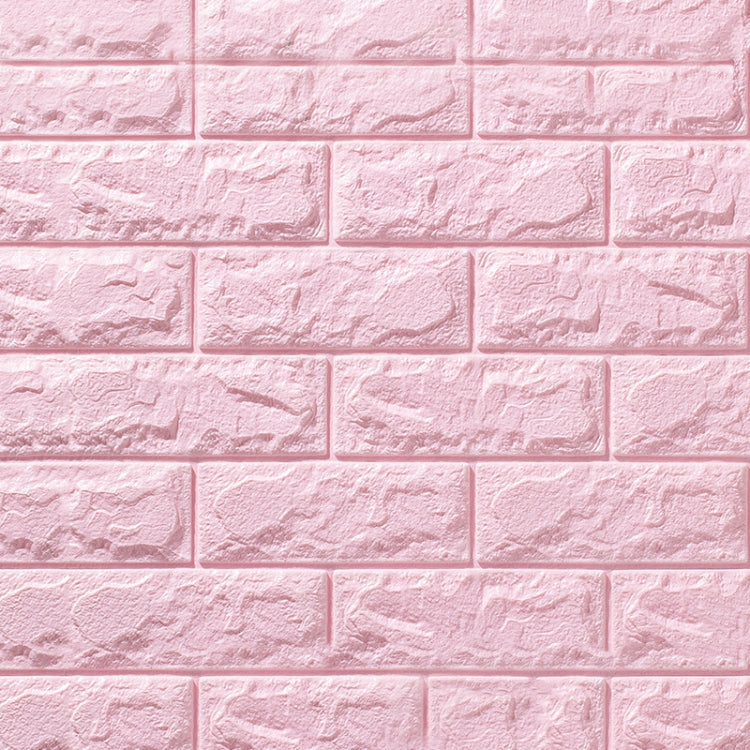 5 PCS 3D Stereo Self-Adhesive Foam Brick Wall Stickers Waterproof And Moisture-Proof Wipeable Stickers, Specification: Strong Glue Pink 70x77cm