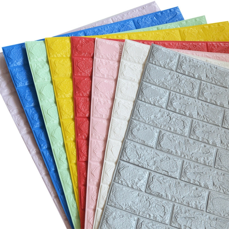 5 PCS 3D Stereo Self-Adhesive Foam Brick Wall Stickers Waterproof And Moisture-Proof Wipeable Stickers, Specification: Strong Glue Pink 70x77cm
