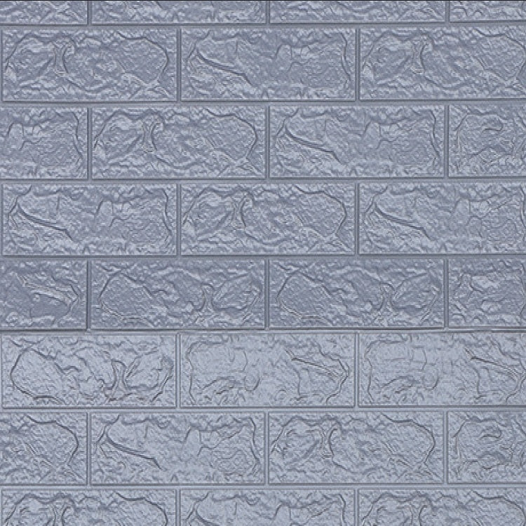 5 PCS 3D Stereo Self-Adhesive Foam Brick Wall Stickers Waterproof And Moisture-Proof Wipeable Stickers, Specification: Standard Silver Gray 70x77cm