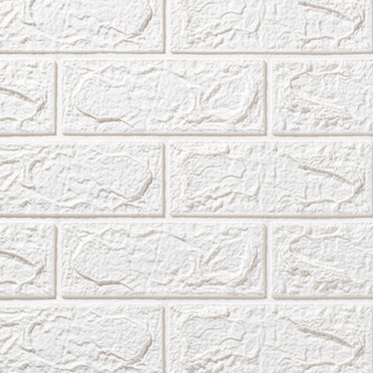 5 PCS 3D Stereo Self-Adhesive Foam Brick Wall Stickers Waterproof And Moisture-Proof Wipeable Stickers, Specification: Rushing White 70x38cm