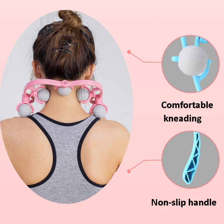 Manual Five-ball Cervical Spine Massager Muscle Relaxation Waist Neck Shoulder Multifunctional Massager,Random Color Delivery