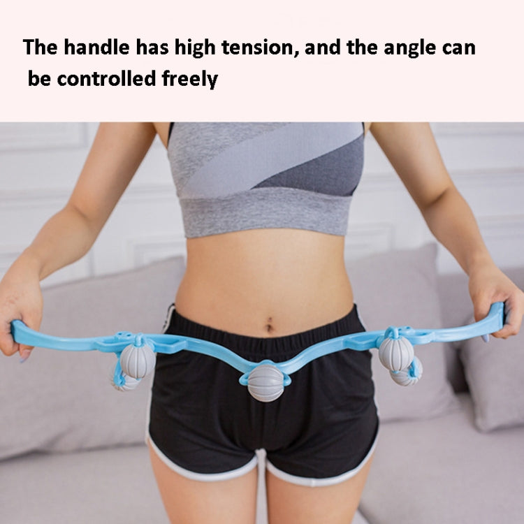 Manual Five-ball Cervical Spine Massager Muscle Relaxation Waist Neck Shoulder Multifunctional Massager,Random Color Delivery
