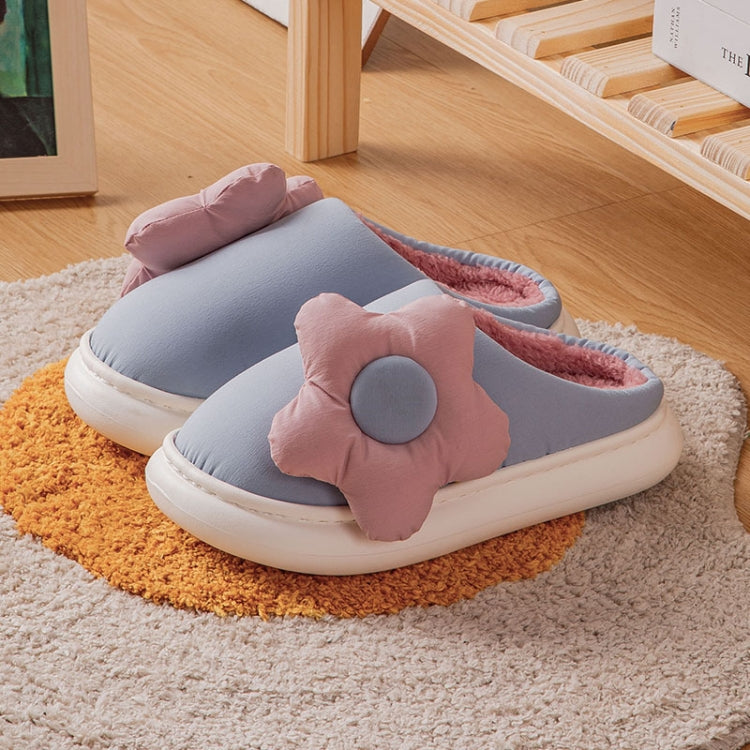 Thick-Soled EVA Autumn Winter Sunflower Couple Home Cotton Slippers, Size: 36/37